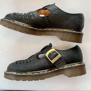 Dr. Martens MICA Vintage Brushed Black Leather Shoes